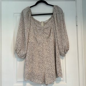Neutral Cheetah Print Long Sleeve Romper